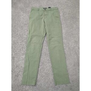 H&M Chino Pants Mens 32R Green Slim Straight Stretch Preppy Casual